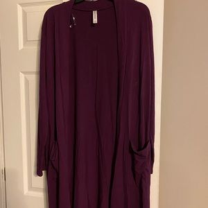 Long sleeved duster cardigan with pockets